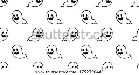 Ghost seamless pattern Halloween vector spooky scarf isolated repeat wallpaper tile background devil evil cartoon doodle illustration gift wrap paper design