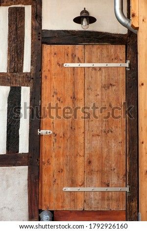 A wooden door in Linz on the Rhine, Germany.