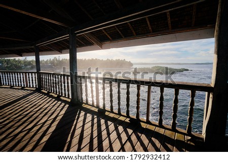Wooden terrace with wonderful sea view.