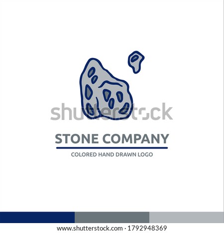 Light blue and gray univerce vector meteorite illustration with spaceship logo