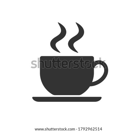 Coffee cup icon symbol. Tea cup logo symbol sign. Vector illustration image. Isolated on white background.