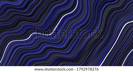 Dark BLUE vector background with lines. Colorful illustration with curved lines. Pattern for commercials, ads.