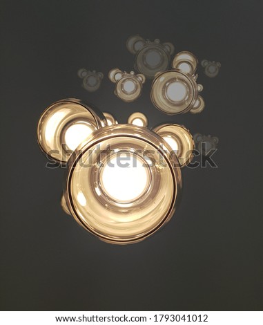 Metal chandelier made in the shape of balls