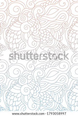 Elegant zentangle inspired coloring book style illustration with tribal boho chic ornaments. Oriental ornamental background.