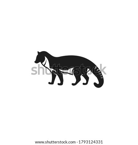 logo design silhouette civet, wildlife, fauna, animal, black, cat, icon vector symbol. target audience: zoos, wild animal farms or for civet coffee