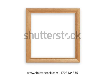Square wooden frame on a white background
