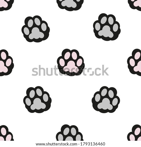 Cat hand print paw print for fabric design vector pattern