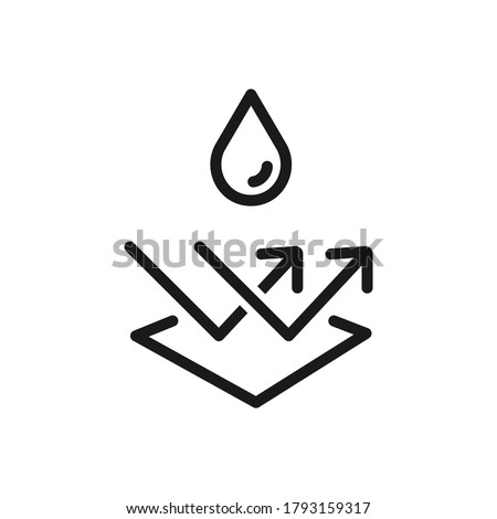 Water repellent surface line icon. Waterproof symbol concept isolated on white background. Vector illustration
