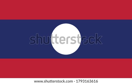 Laos flag, official colors and proportion correctly Vector