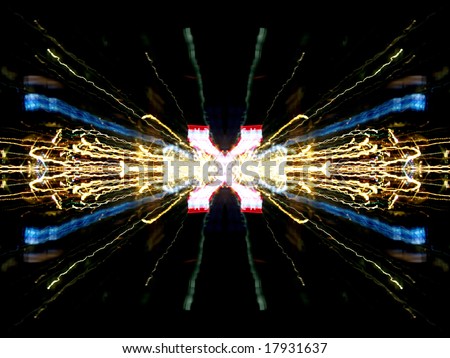 abstract light trails with black background