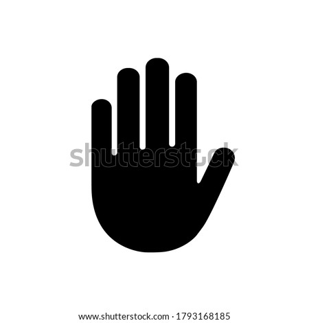 Hand icon. Vector stop symbol. Palm outline. Sign silhouette hand Royalty-Free Stock Photo #1793168185