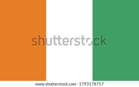 Cote d'ivoire flag, official colors and proportion correctly Vector