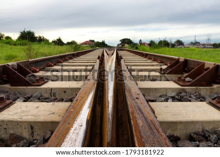 Close up rusty double track