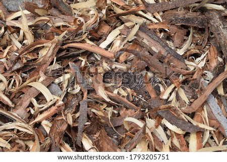 Wood chips texture, wooden biomass background.