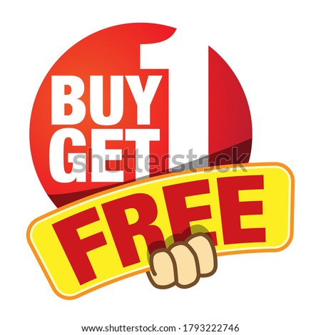 Buy 1 Get 1 Free promo unit, BOGO or Buy one get 1 free price tag. 50% off or half price promo offer tag.
