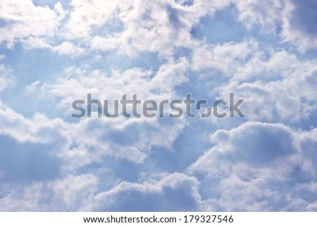 Blue sky with cloud closeup.