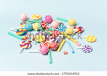 sweets over isolated colorful background