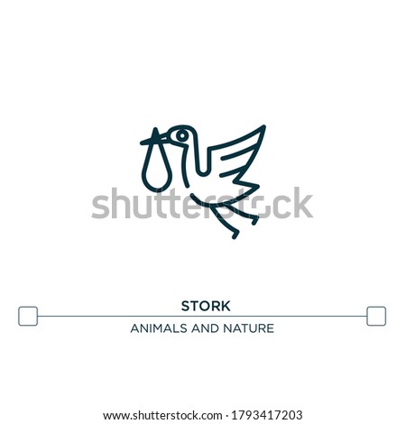 stork vector line icon. Simple element illustration. stork outline icon from animals concept. Can be used for web and mobile
