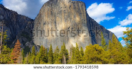 Rock mountain in the Yosemite national park, in California, USA