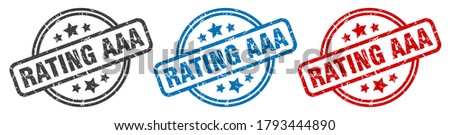 rating aaa round grunge vintage sign. rating aaa stamp