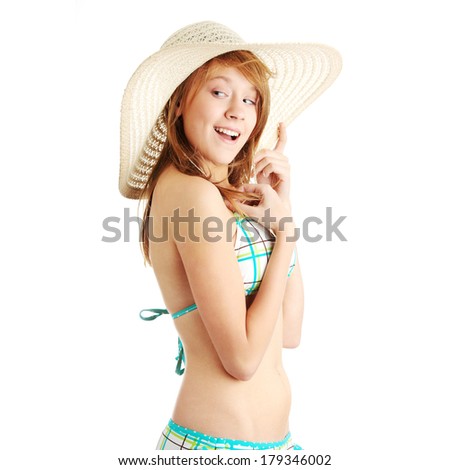 Summer girl isolated on white background