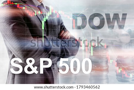 American stock market. Sp500 and Dow Jones. Financial Trading Business concept. Royalty-Free Stock Photo #1793460562