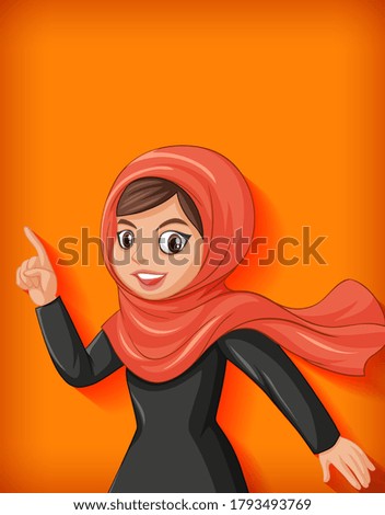 Beautiful arabic lady cartoon character illustration