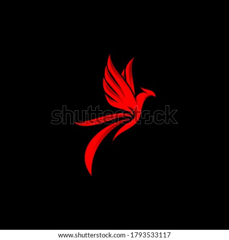 red phoenix logo designs - modern phoenix - logo gaming - fire bird