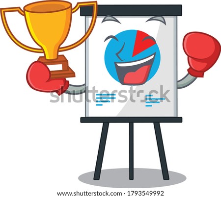 An elegant boxing winner of corona graph mascot design style