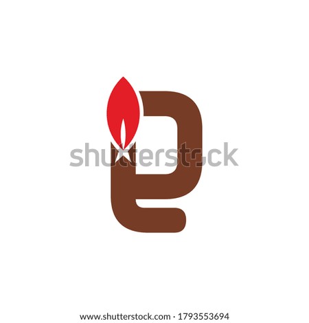 letter e simple gas flame symbol logo vector