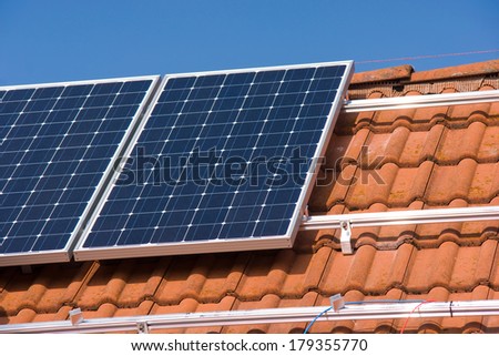 Photovoltaic mounting Royalty-Free Stock Photo #179355770