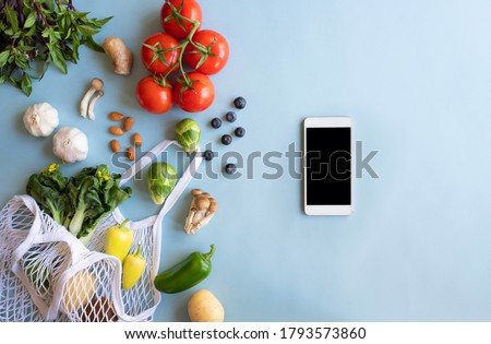 mobile phone for searching online app for recipe , nutrition, diet and grocery shopping.
