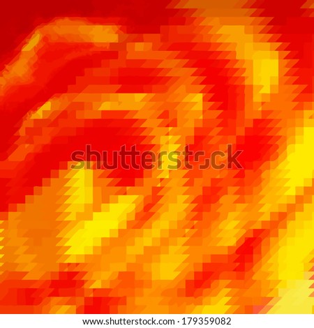red orange mosaic background. Vector