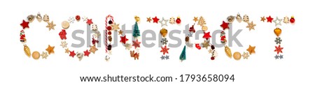 Colorful Christmas Decoration Letter Building Word Contact