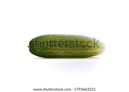 a fresh green cucumber with a background of isolated white background