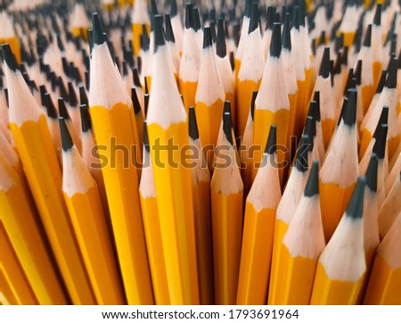 Bunch of pencils, general image, close up. Pencils concept and creativity. Hobby, stationery, art school, utensils.