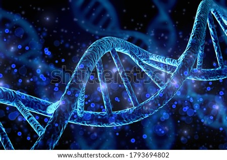 Blue helix human DNA structure Royalty-Free Stock Photo #1793694802