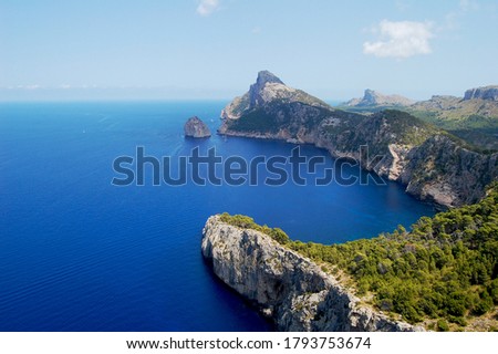 Panoramic view of Cape Formentor, on the island of Mallorca