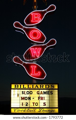 Neon Bowling Sign
