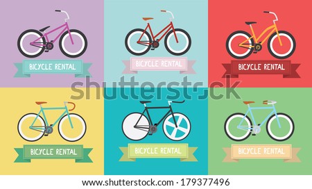 Vintage bike \ Fixed gear \ Simple \ Flat design