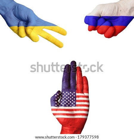 Ukraine Russia USA rock-paper-scissors