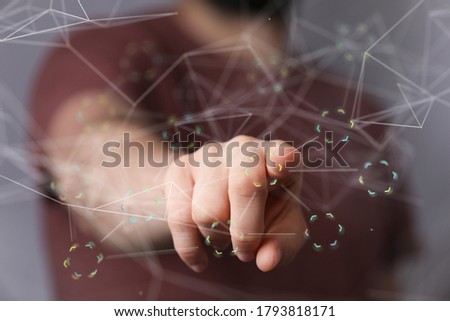 network binary code interface digital touch