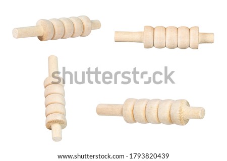 cricket wicket bails collection isolated on white background, wooden cricket bail studio shot cutout