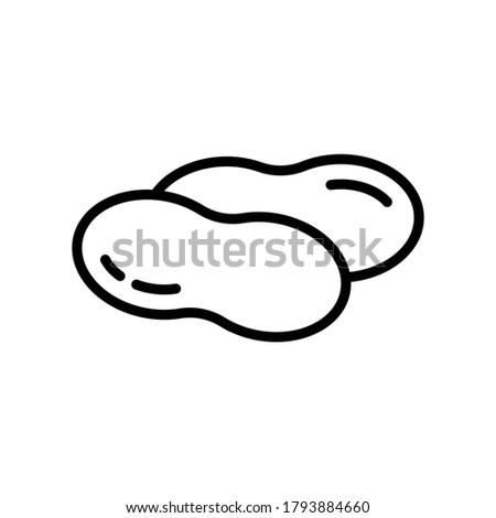 Inshell peanuts icon. Linear logo. Black simple illustration for package design. Contour isolated vector emblem on white background. Ingredient for cooking various dishes, healthy hearty snack Royalty-Free Stock Photo #1793884660