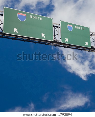 Customizable freeway sign giving two choices version 2