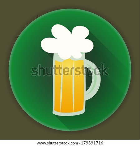 Illustration of St Patrick Day beer glass mug icon