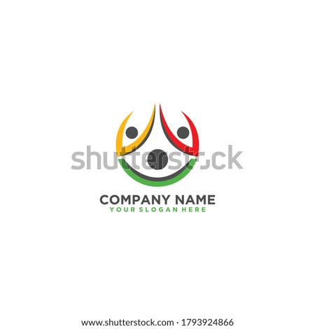 Abstract People Logo, colorful community care logo ilustration