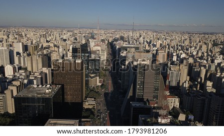 Aerialphoto São Paulo SP, big towers on center of São Paulo 