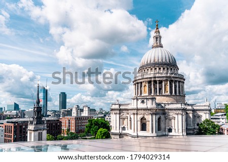 Beautiful view of St Paul Cathedral in London. Saint Paul and the City of London
