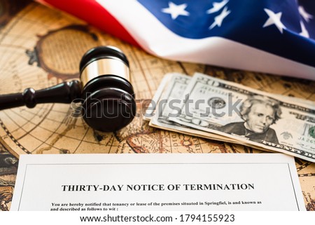 Thirty days Notice of Termination, document to notify the cancellation of the rental of a home in the United States